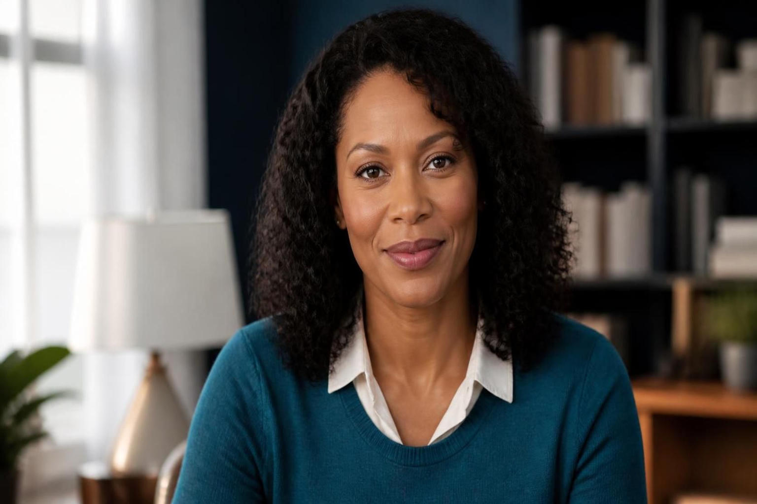 Generated portrait of Nia Rowan, the fictional editorial host of Scam Shield.